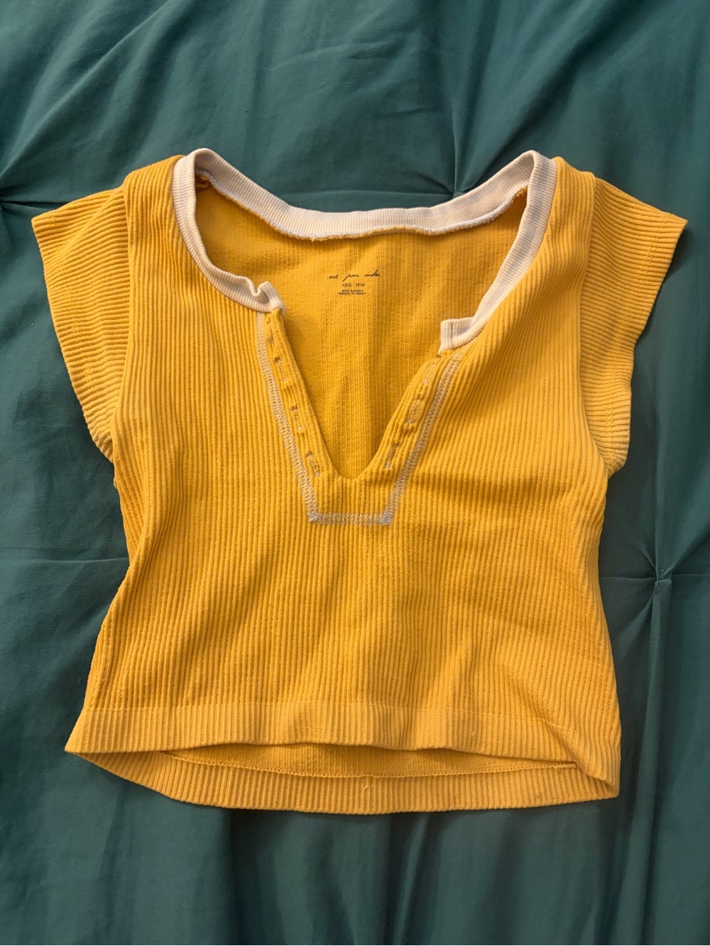 Yellow Ribbed Out From Under Shirt